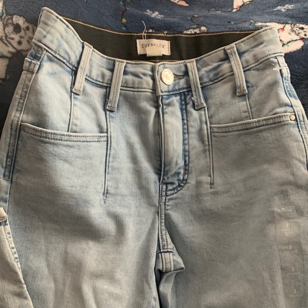 Women's Light Blue Straight Leg Pants